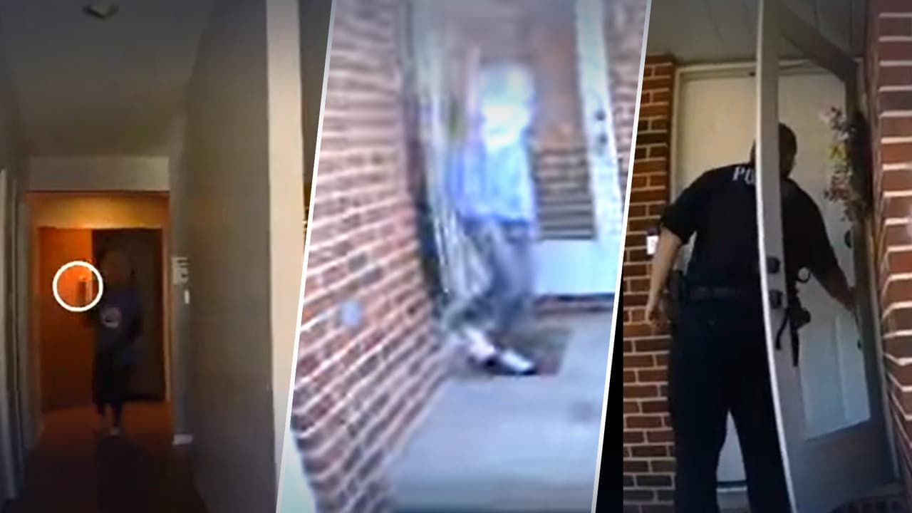 "Ella está tratando de matarme": policía acude a llamado y disparan a mujer que los persigue con un cuchillo