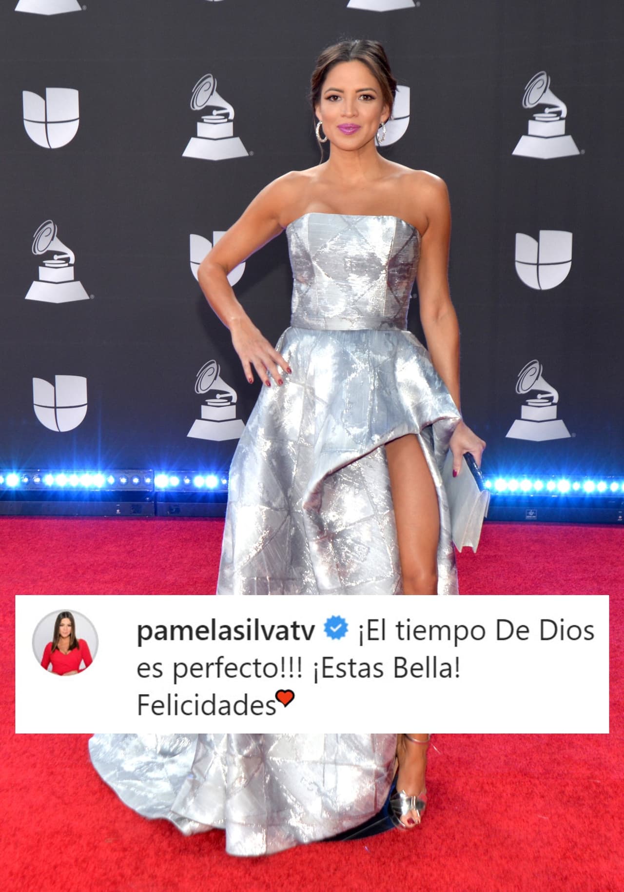 <b>Pamela Silva</b>, compañera de Michelle Galván en Primer Impacto, también celebró la noticia: "¡El tiempo de Dios es perfecto!".