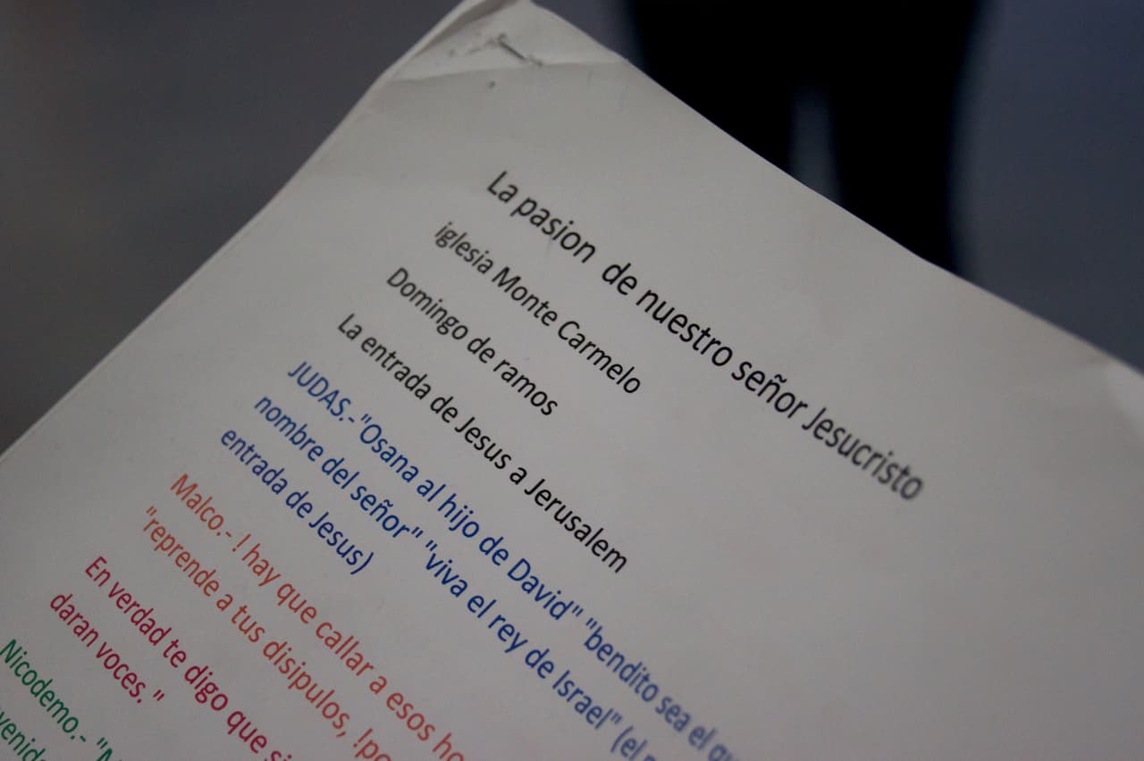 El libreto de la primera representación en vivo de la Pasión de Cristo en el Barrio Italiano.