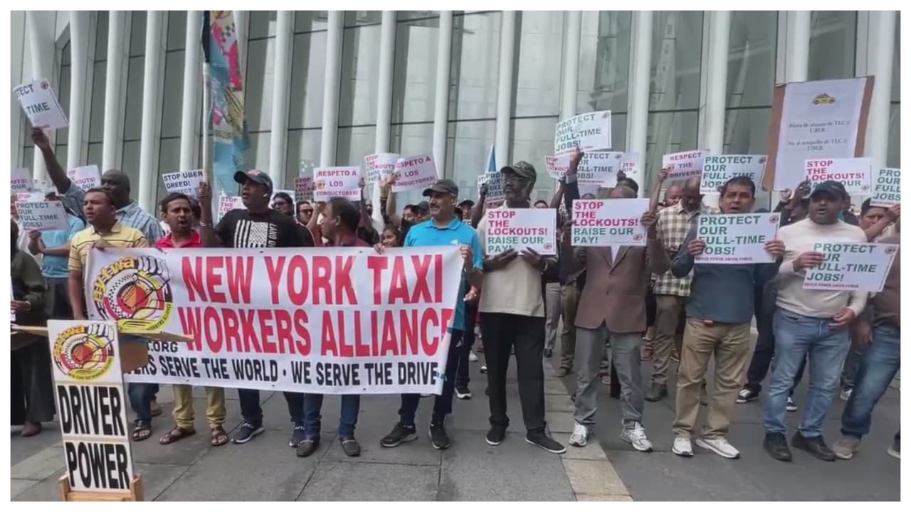 Conductores de Uber protestan por horas de trabajo cortadas