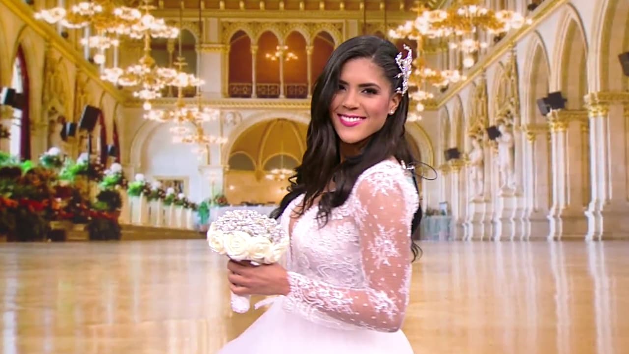 Ataviada con un bello diseño de Rosa Clará, la conductora nos dio un adelanto de cómo luciría de blanco.