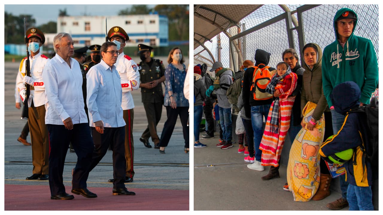 López Obrador llega a Cuba tras reactivación de política “Espera en México” para cubanos y nicaragüenses