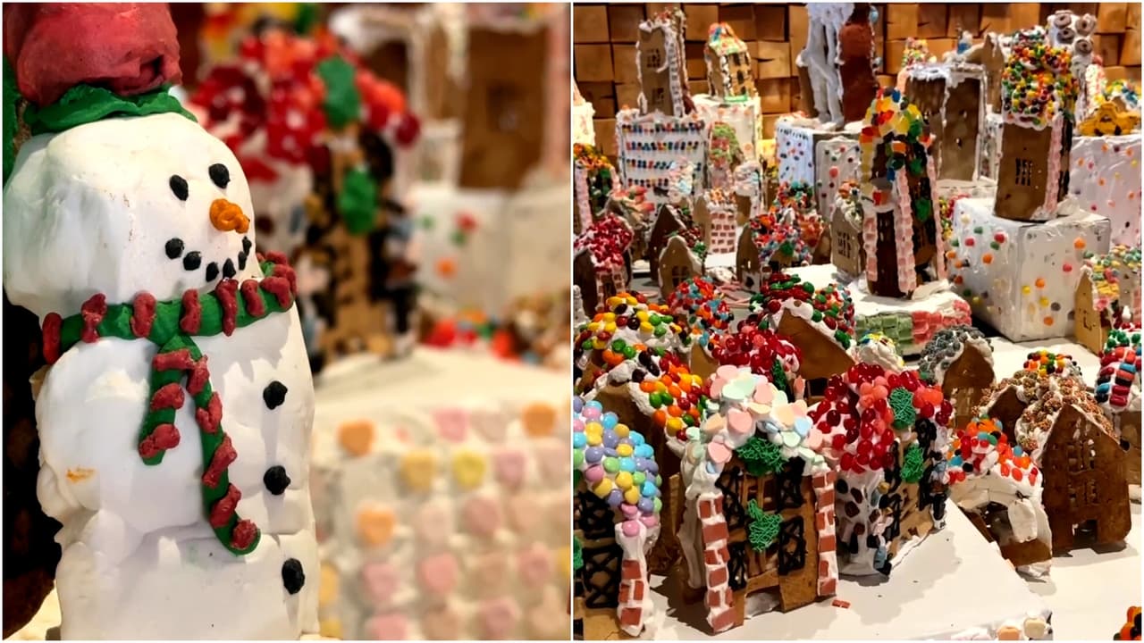 Así se construye el pueblo de pan de jengibre más grande del mundo en Nueva York