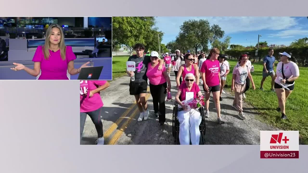 Más de 10,000 personas participan en caminata para apoyar lucha contra el cáncer de seno en Miami