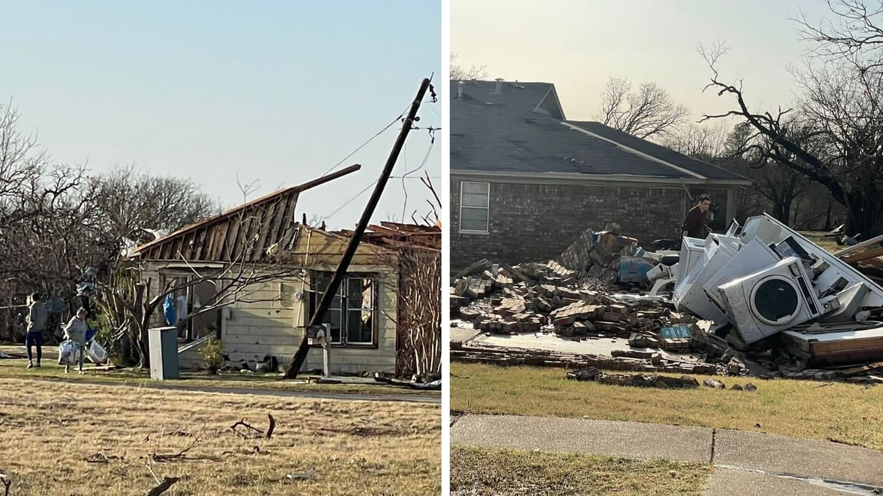 Casas convertidas en escombro: así los daños en el oeste del Metroplex por posibles tornados