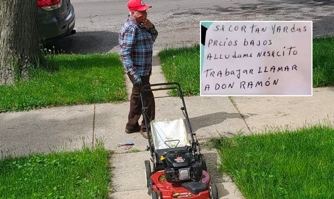 “Se cortan yardas, precios bajos”: así buscaba trabajo este hispano de 77 años y se llevó una sorpresa