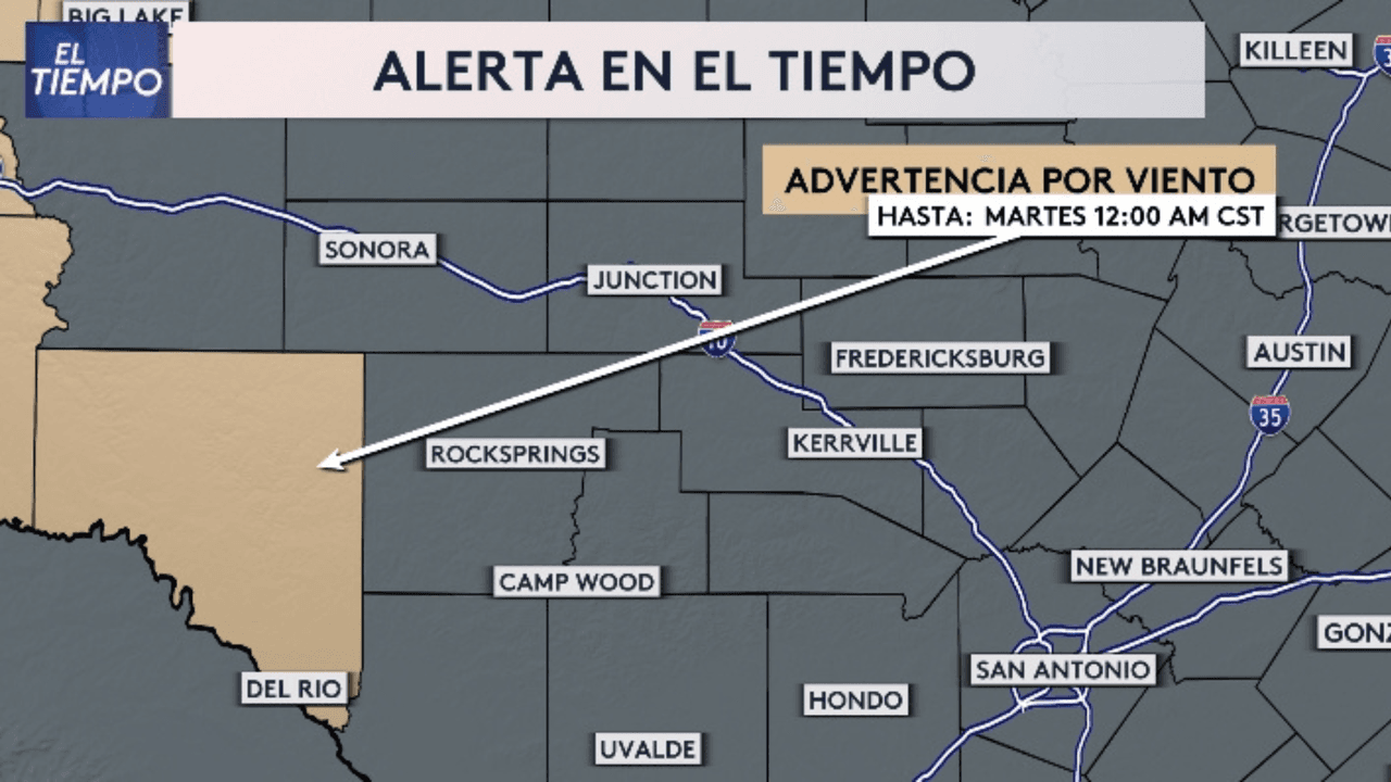El Condado de Val Verde tendrá la advertencia hasta medianoche.