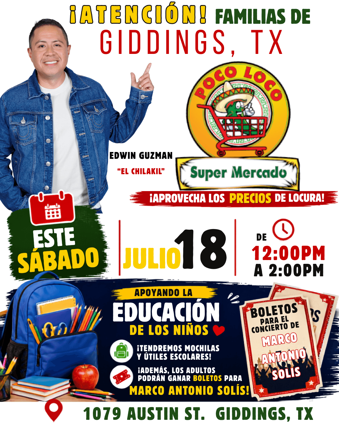 ¡POCO LOCO SUPERMERCADO TE ESPERA EN GIDDINGS! 🎉🛒
