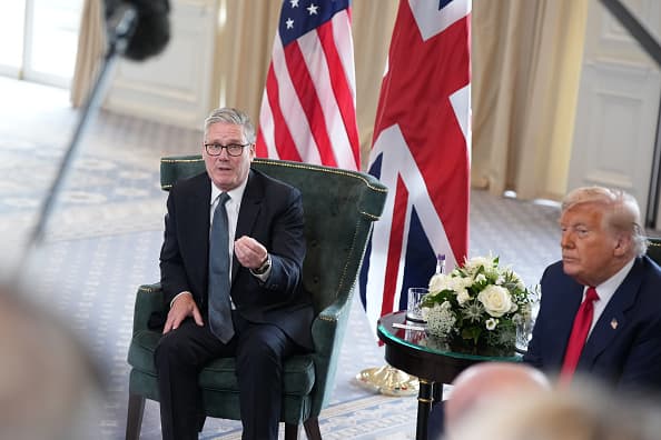 Trump junto a Starmer en Escocia (Photo by Andrew Harnik/Getty Images)