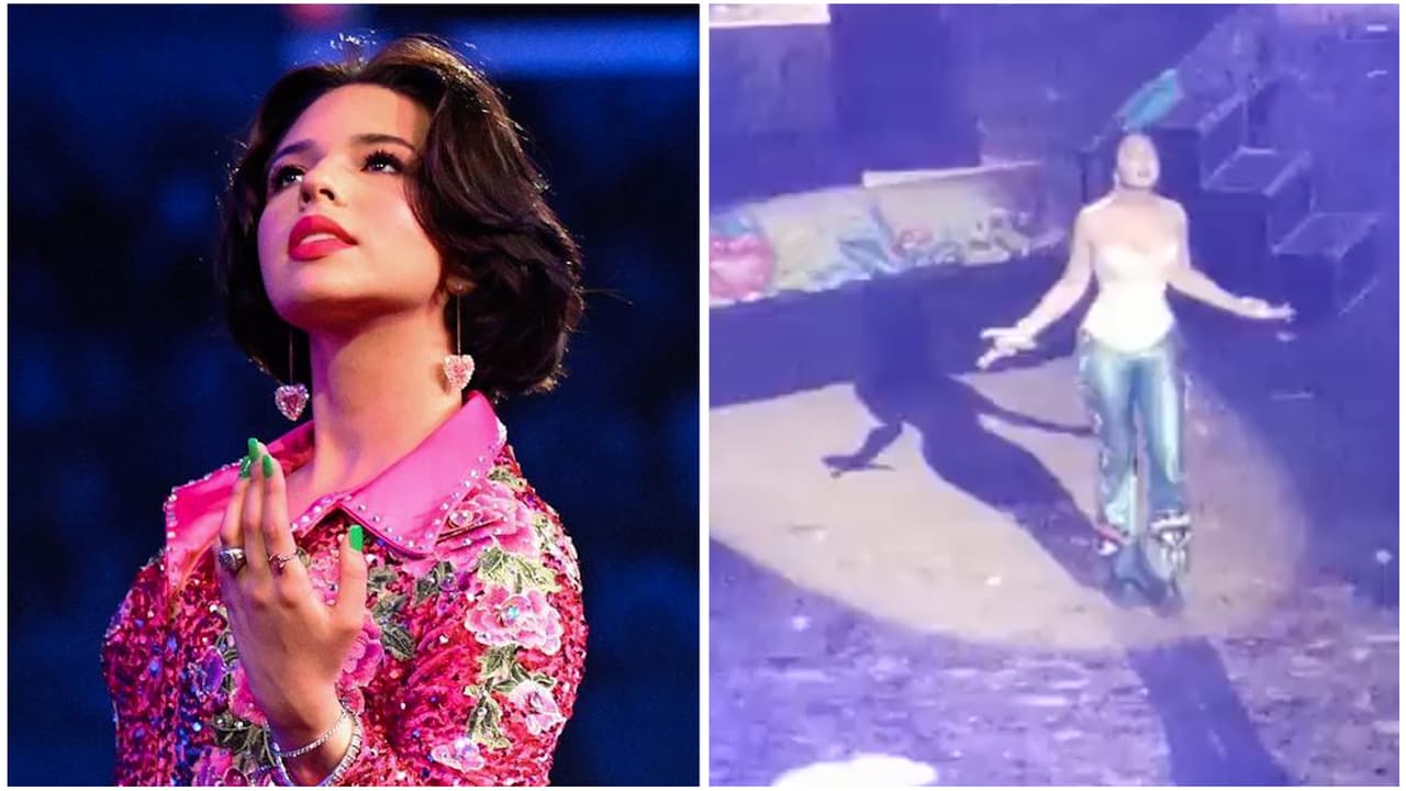 Ángela Aguilar sufrió caída en pleno concierto mientras cantaba uno de los temas más icónicos de Selena