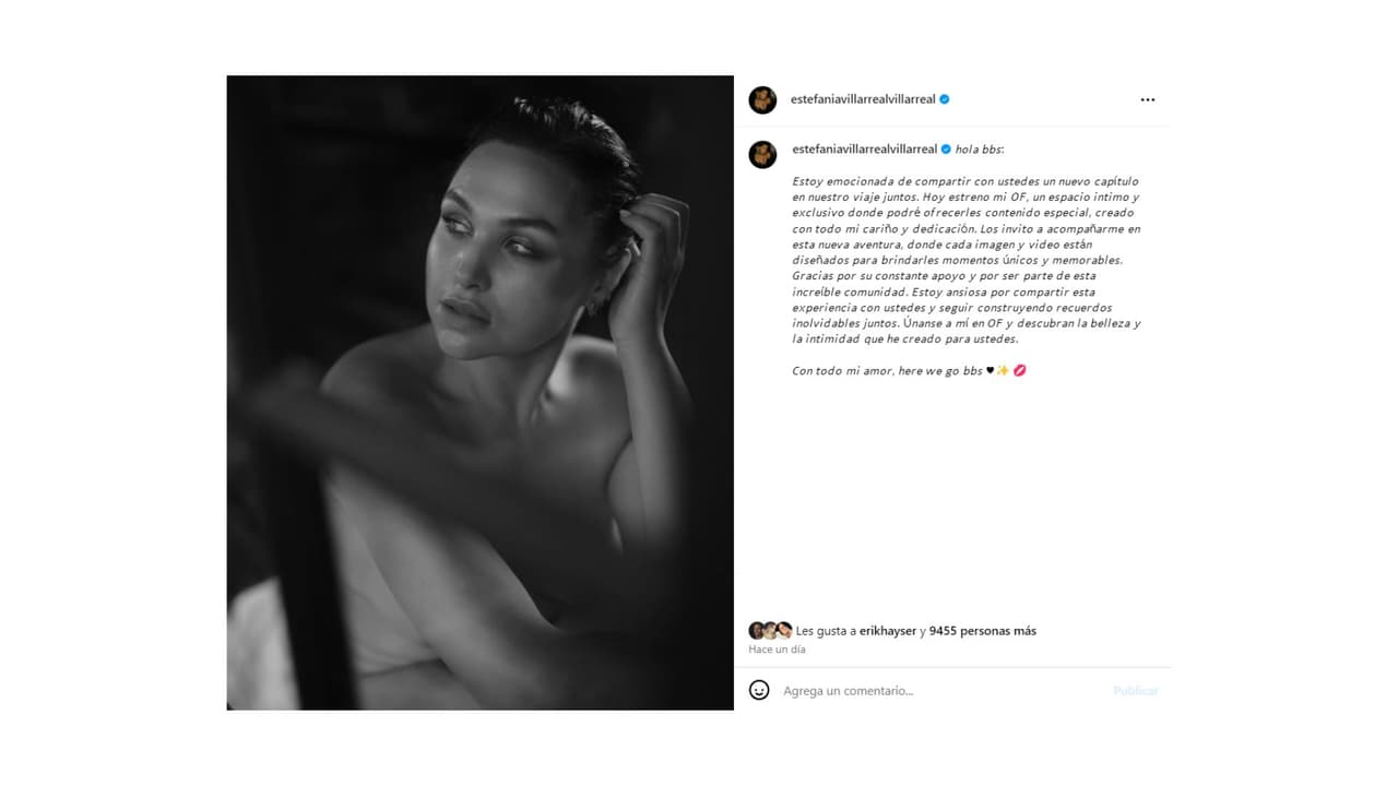 Estefanía Villarreal anunció la apertura de su OnlyFans con atrevidas fotos.