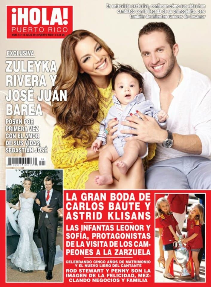 Cuando estaban juntos, Zuleyka y Barea lograron muchas portadas, sobre todo cuando nació su pequeño.