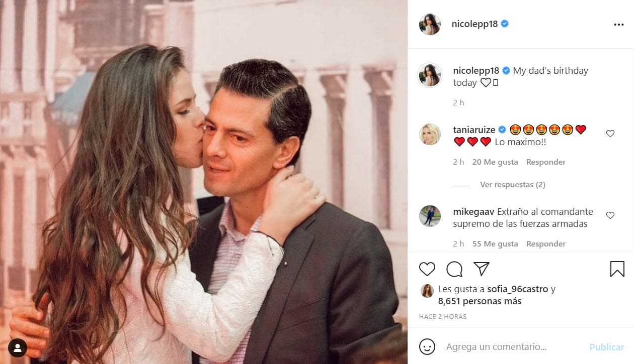 Por su parte, su hija
<b> Nicole Peña</b> compartió esta fotografía en Instagram con un breve mensaje: "Hoy es cumpleaños de mi papá".
<br>