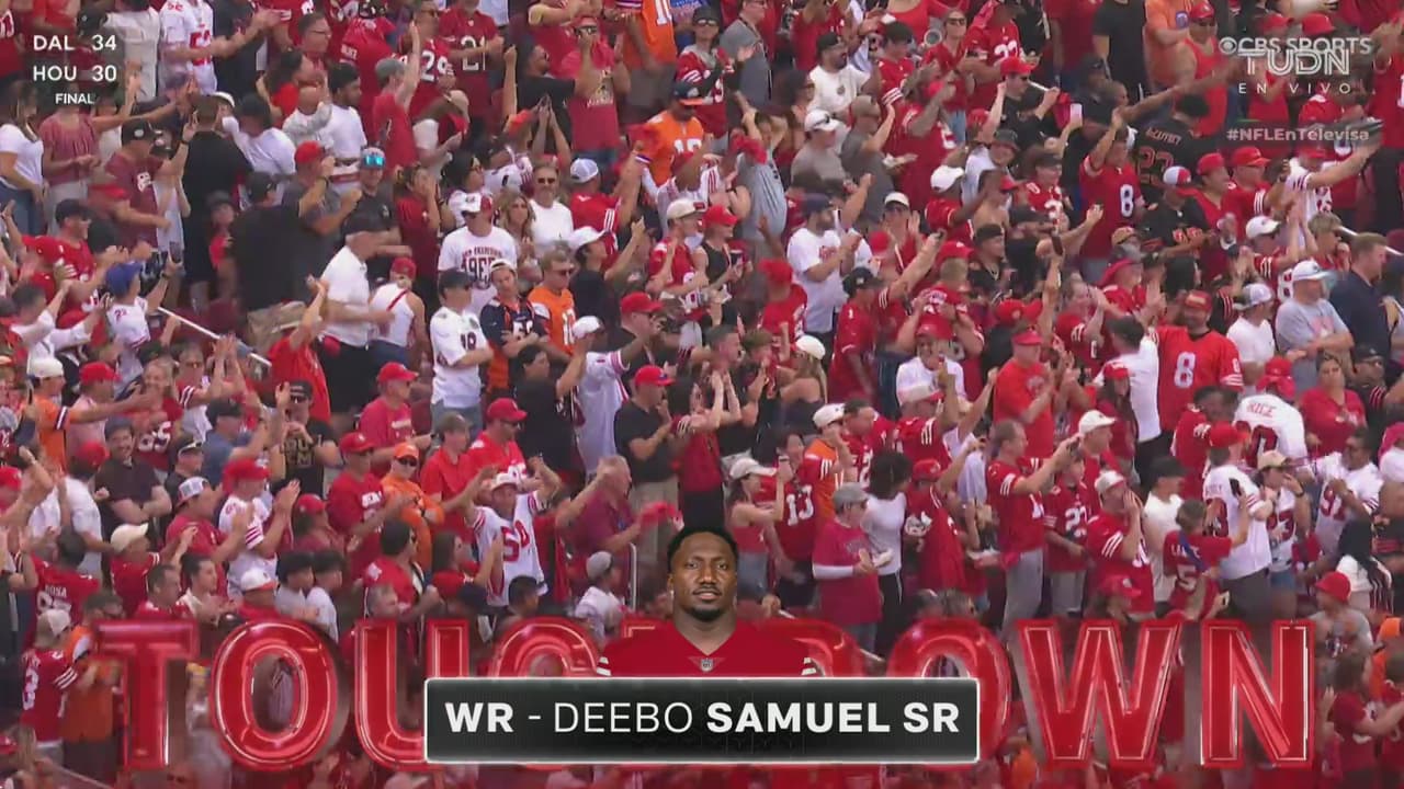 ¡Touchdown de los 49ers! Deebo Samuel se queda con el ovoide