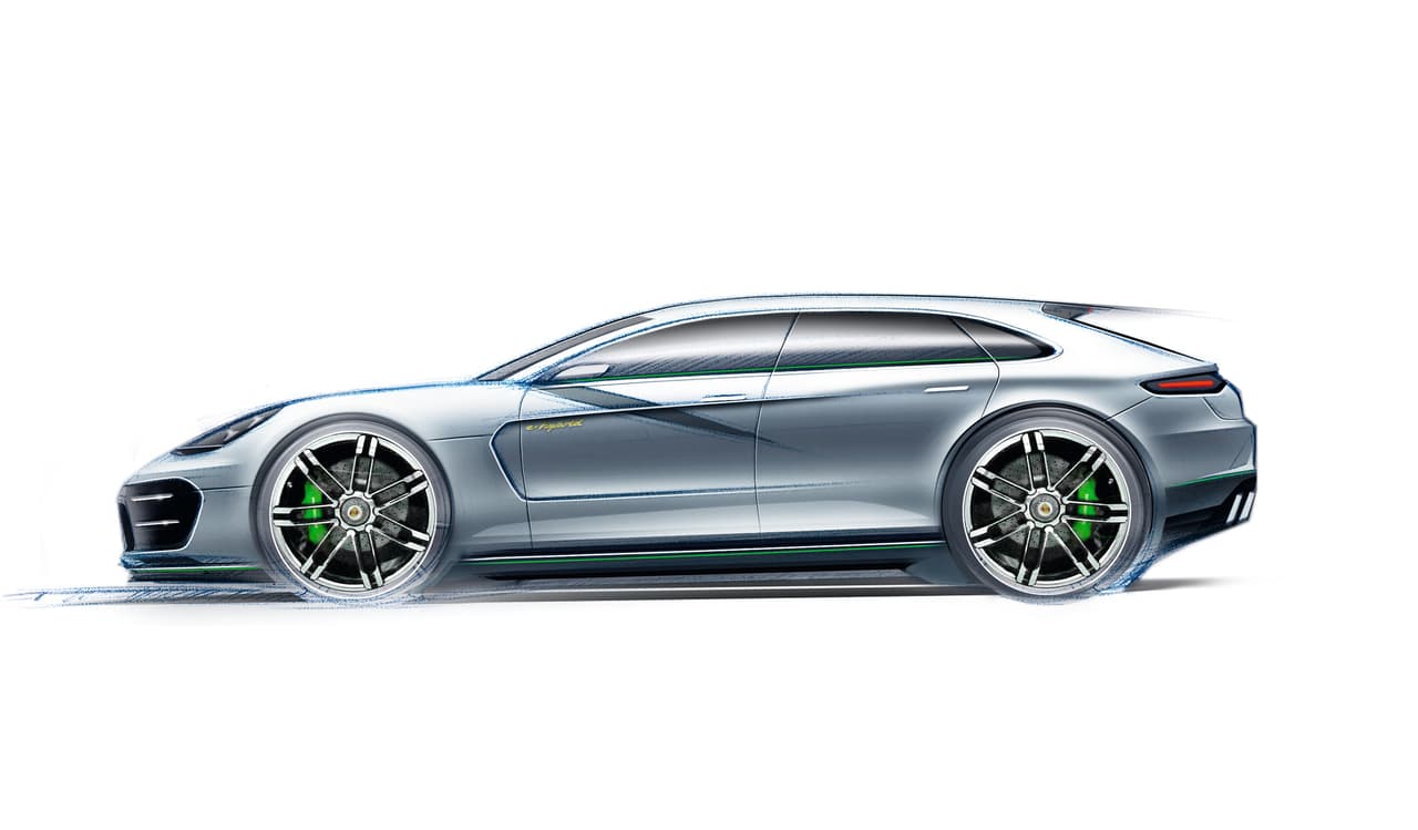 La segunda generación del aclamado Porsche Panamera contará con una versión "station wagon" . En la imagen se aprecia un boceto del diseño del Porsche Panamera Sport Turismo Concept en el que estará basada.