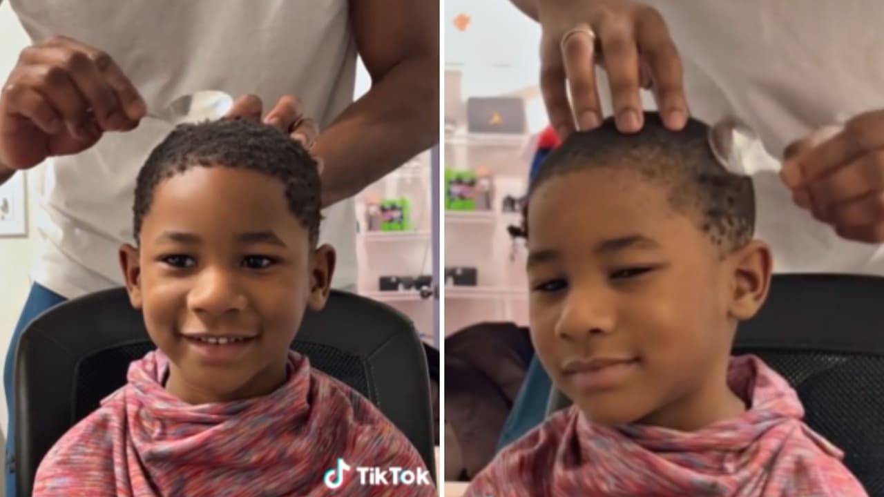 No tenía dinero y corta el cabello a su hijo con una cuchara: resultado final es impresionante