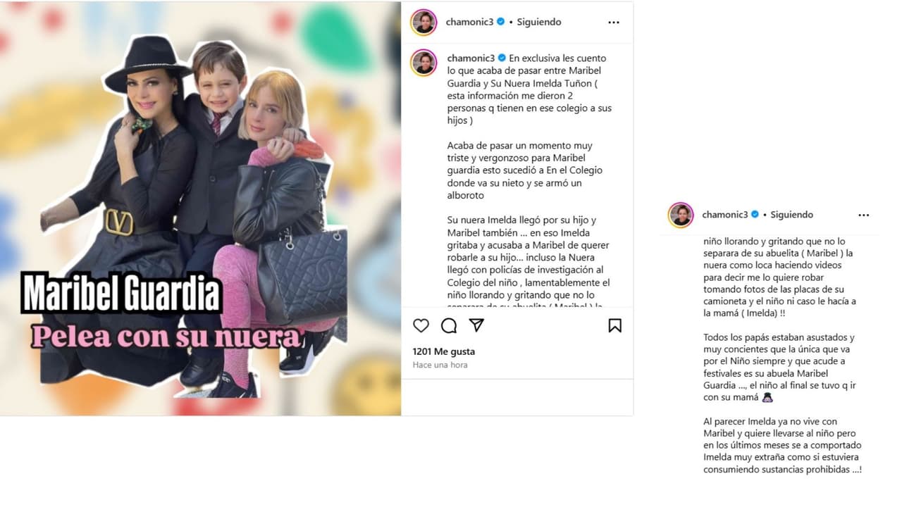 'Chamonic' explicó la presunta "pelea" entre Maribel Guardia e Imelda Garza-Tuñón.