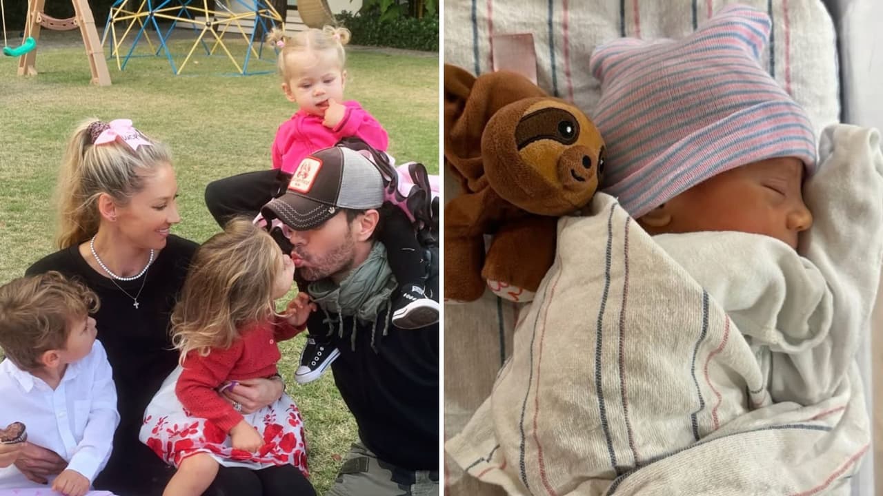 Enrique Iglesias y Anna Kournikova comparten la primera foto de su nuevo bebé con sus hermanos