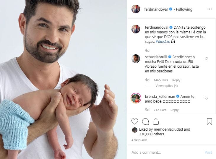Durante el fin de semana, los amigos de Ferdinando Valencia abrieron una cuenta en 
<a href="https://www.univision.com/famosos/piden-ayuda-para-ferdinando-valencia-porque-necesita-300-mil-dolares-para-salvar-a-su-bebe-dante-fotos" target="_blank">Go Fund Me</a> para recaudar 300 mil dólares y ayudarlo a pagar el tratamiento para salvar al pequeño Dante.