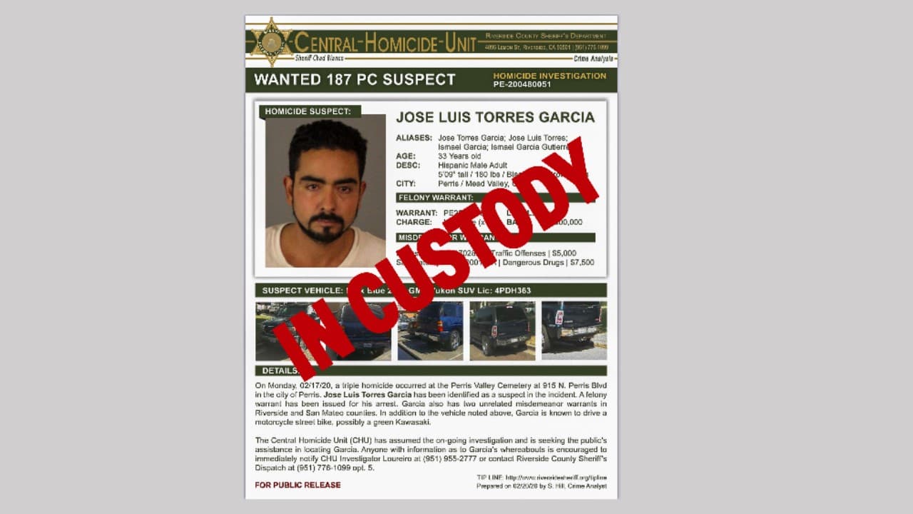 Arrestan en Wyoming a sospechoso de triple asesinato en un cementerio de California 