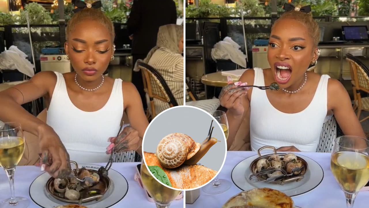 Mujer comparte su reacción al comer caracoles por primera vez y divirtió a Internet