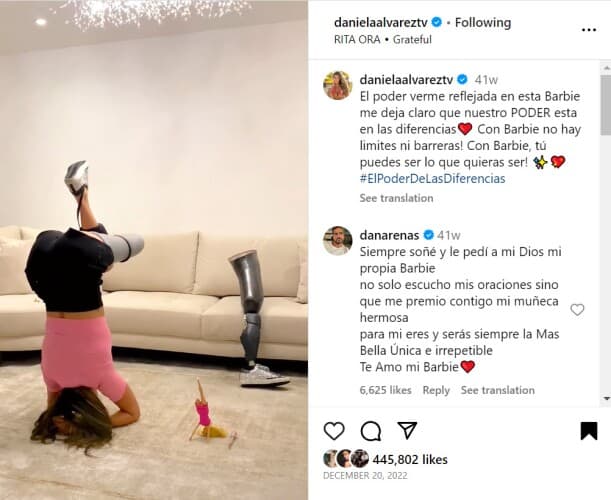 Daniel Arenas aplaudió el mensaje de su novia y le dejó amorosas palabras en diciembre del año pasado. Fue la última vez que lo hizo.