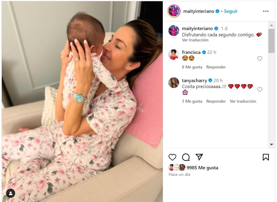 Maity Interiano mostró a su pequeña Nour.