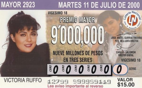 A principios de este siglo, se convirtió en la imagen de los billetes de la Lotería Nacional.