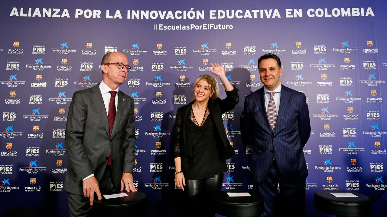 Shakira en la sala de prensa Ricard Maxenchs del Camp Nou, estadio del FC Barcelona.