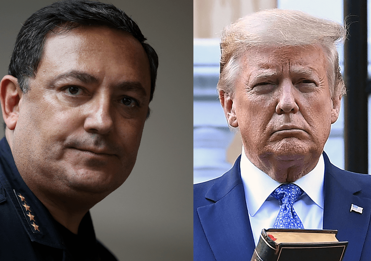 El jefe de policía se dirigió al presidente de Estados Unidos Donald Trump durante una entrevista con la cadena CNN esta semana. Acevedo dijo a la periodista Christiane Amanpour que el presidente
<a href="https://www.univision.com/local/houston-kxln/elecciones-estados-unidos-2020/el-jefe-de-la-policia-de-houston-le-responde-a-donald-trump-mantenga-la-boca-cerrada">debía "mantener la boca cerrada"</a> si no podía decir "algo constructivo" sobre la actuación de las autoridades en las manifestaciones.