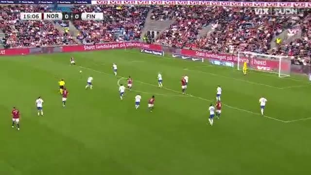 Haaland no perdona y le da el triunfo a Noruega sobre Finlandia