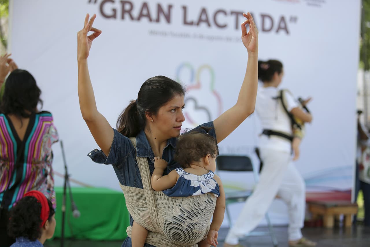 En México hubo actividades como la Gran lactada de Yucatán. En este país solo el 30.8% de los niños son amamantados, según Unicef.