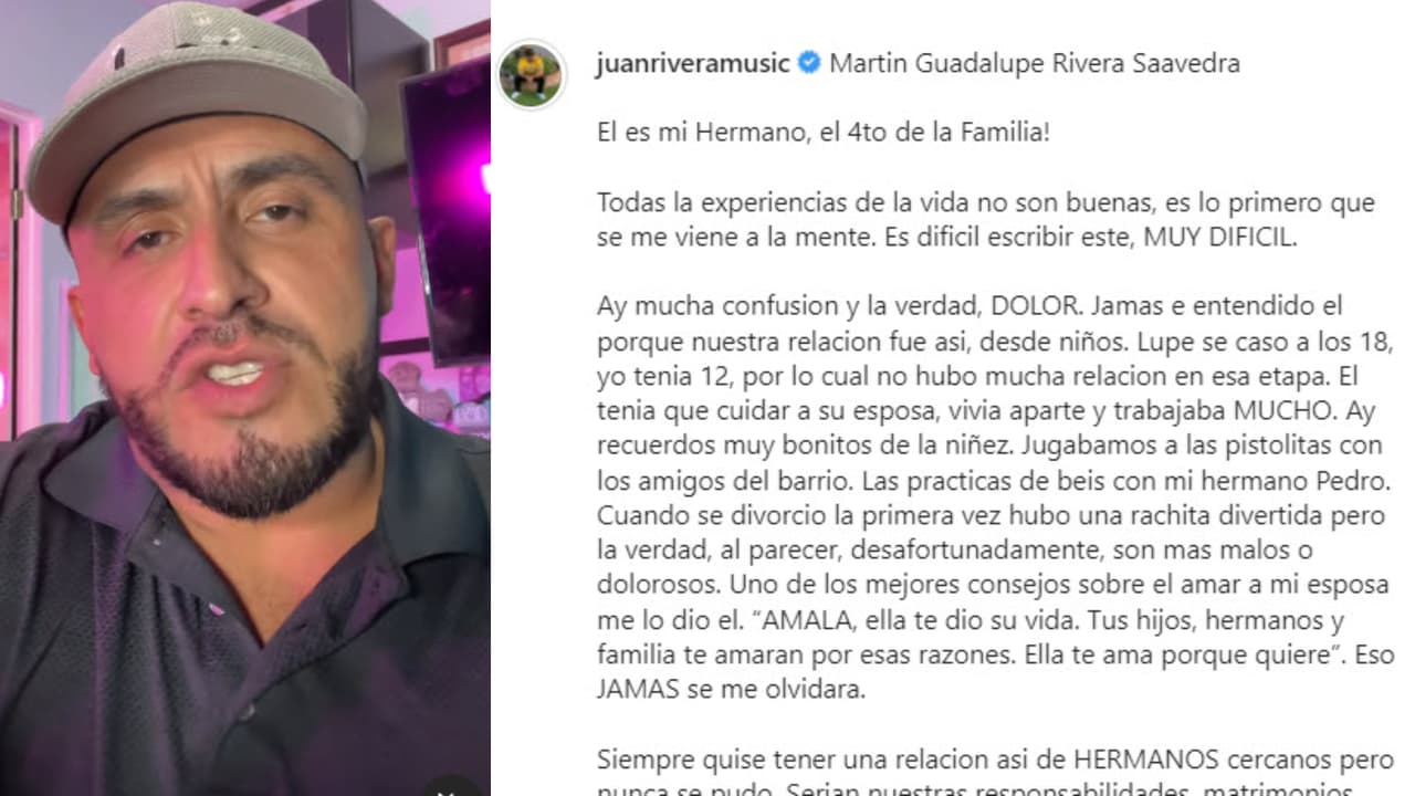 Este es parte del extenso mensaje que Juan le dedicó a su hermano Lupillo Rivera.