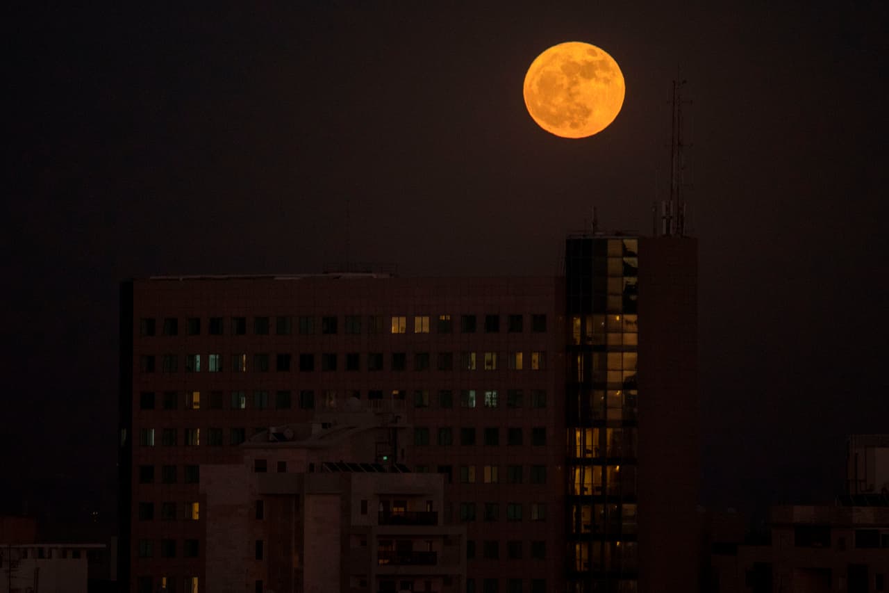 Así se ha visto el fenomeno lunar en Israel.