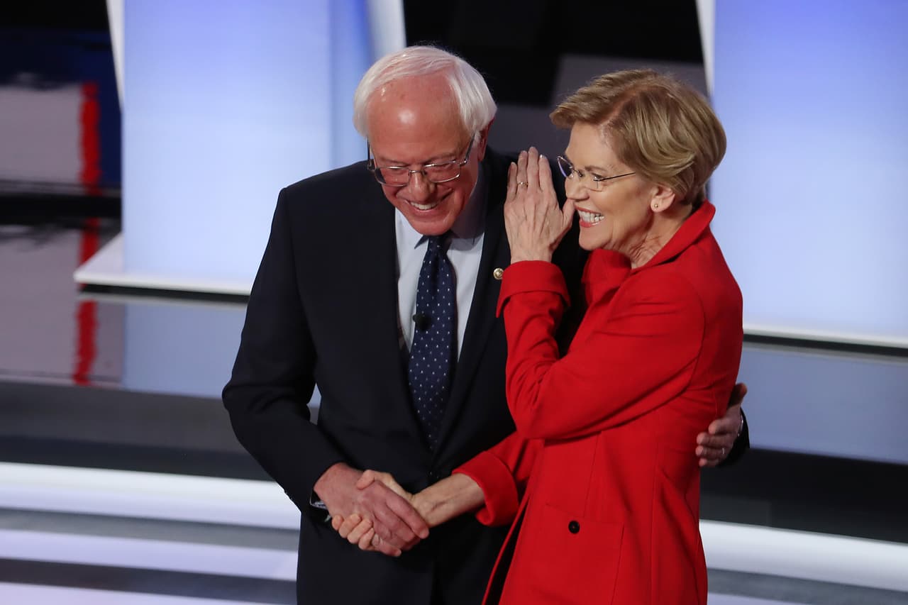 Sin un choque entre Sanders y Warren, el debate demócrata fue un pulso entre "liberales" y "moderados"