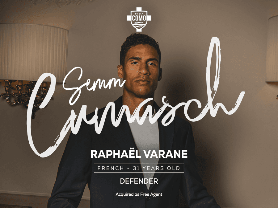 Raphael Varane firma con el Como italiano de Cesc Fábregas