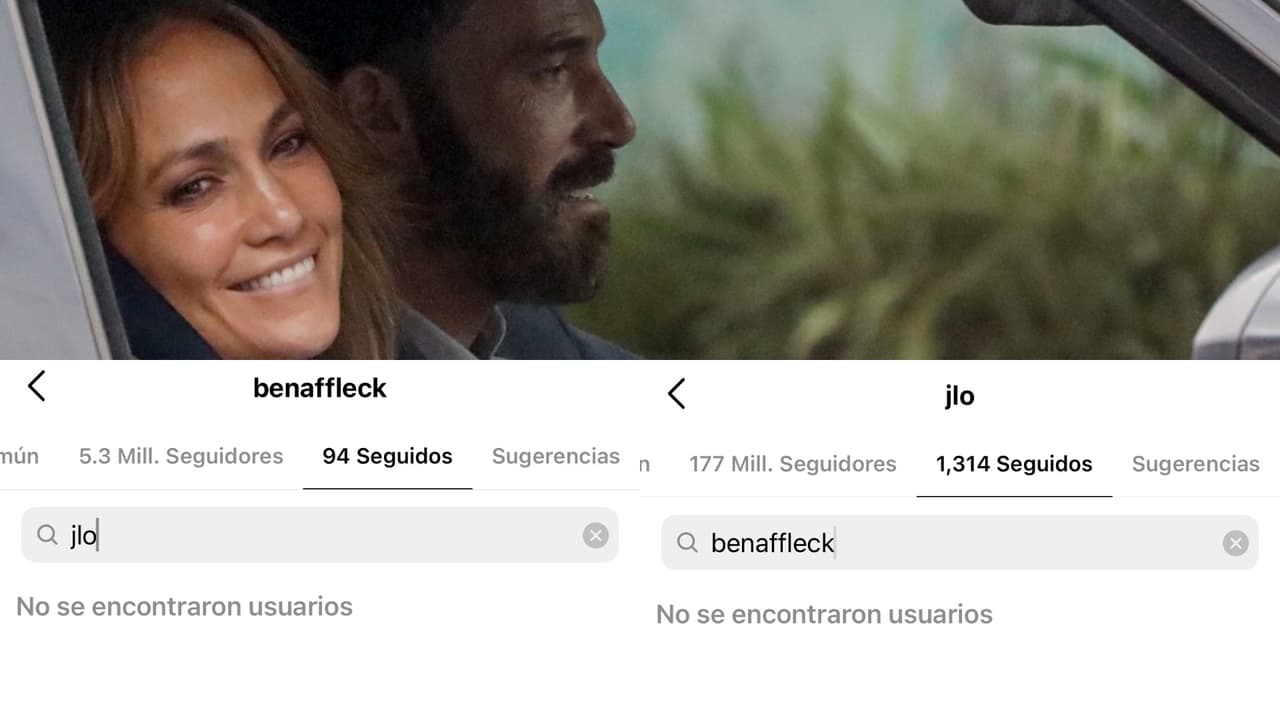 Ni Ben Affleck ni JLo se siguen en Instagram.