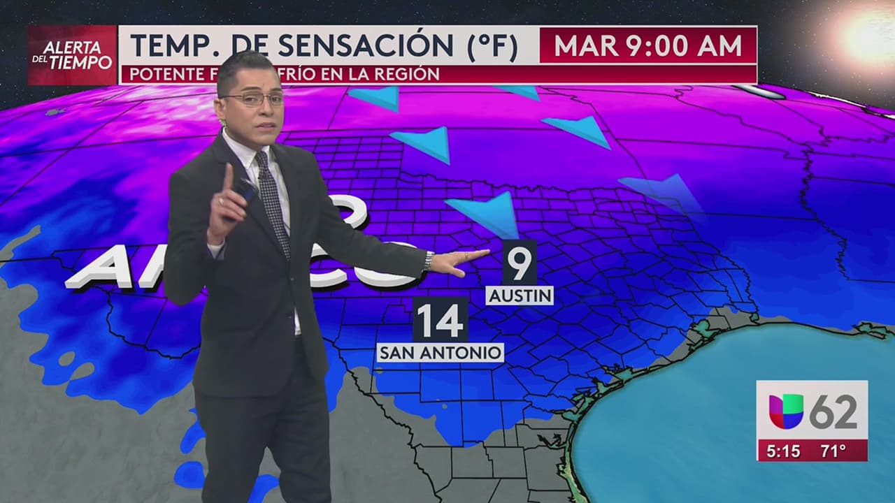 Prepárate, porque las ciudades de Austin y San Antonio estarán viendo temperaturas por debajo del punto de congelación con la llegada de un frente ártico. Estos son los horarios clave.