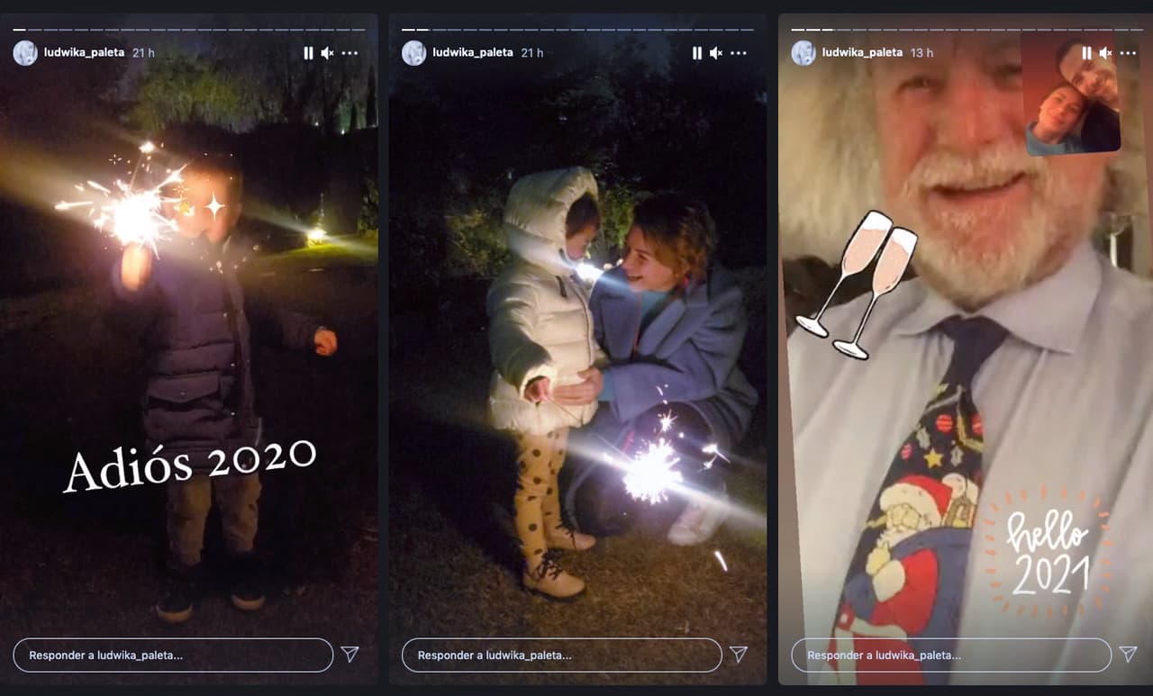 La actriz compartió que en la última noche del año había llevado a sus hijos a dormir, que había hecho zoom con su papá y que había tomado una copa de vino. Sin embargo, confesó: "No llegué ni a las 12".