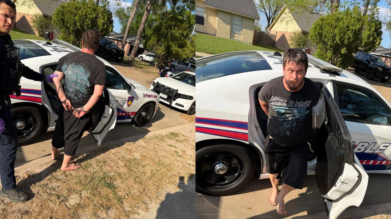 Sospechoso amenaza con un cuchillo a varios agentes del Precinto 4 del condado Harris y termina detenido