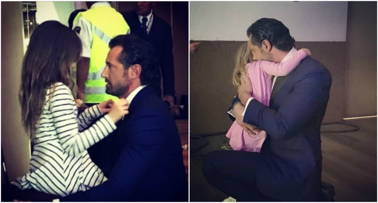 Las hijas de Gabriel Soto le desean suerte a su papá en el trabajo