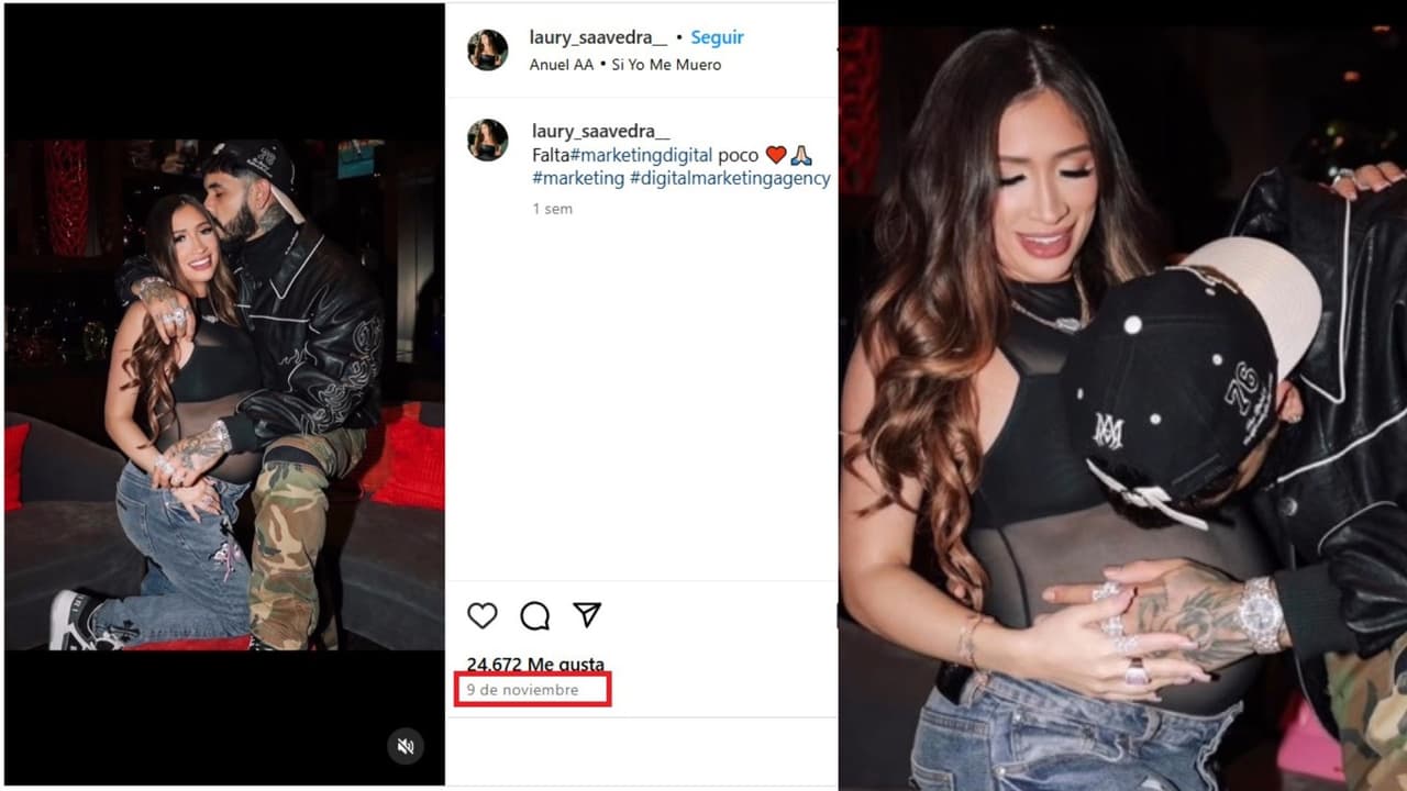Anuel AA apareció recientemente con Laury Saavedra, con quien espera a una bebé.