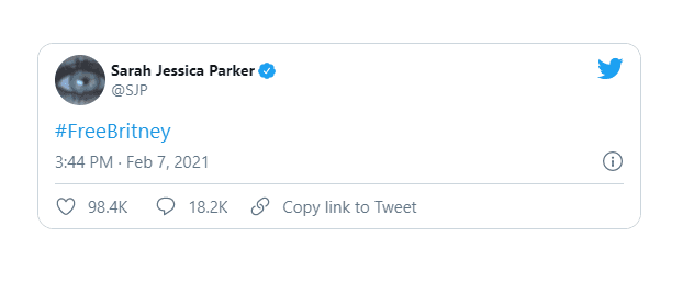 La actriz de la famosa serie ‘Sex and the City’ sólo escribió en su cuenta de Instagram #freeBritney.