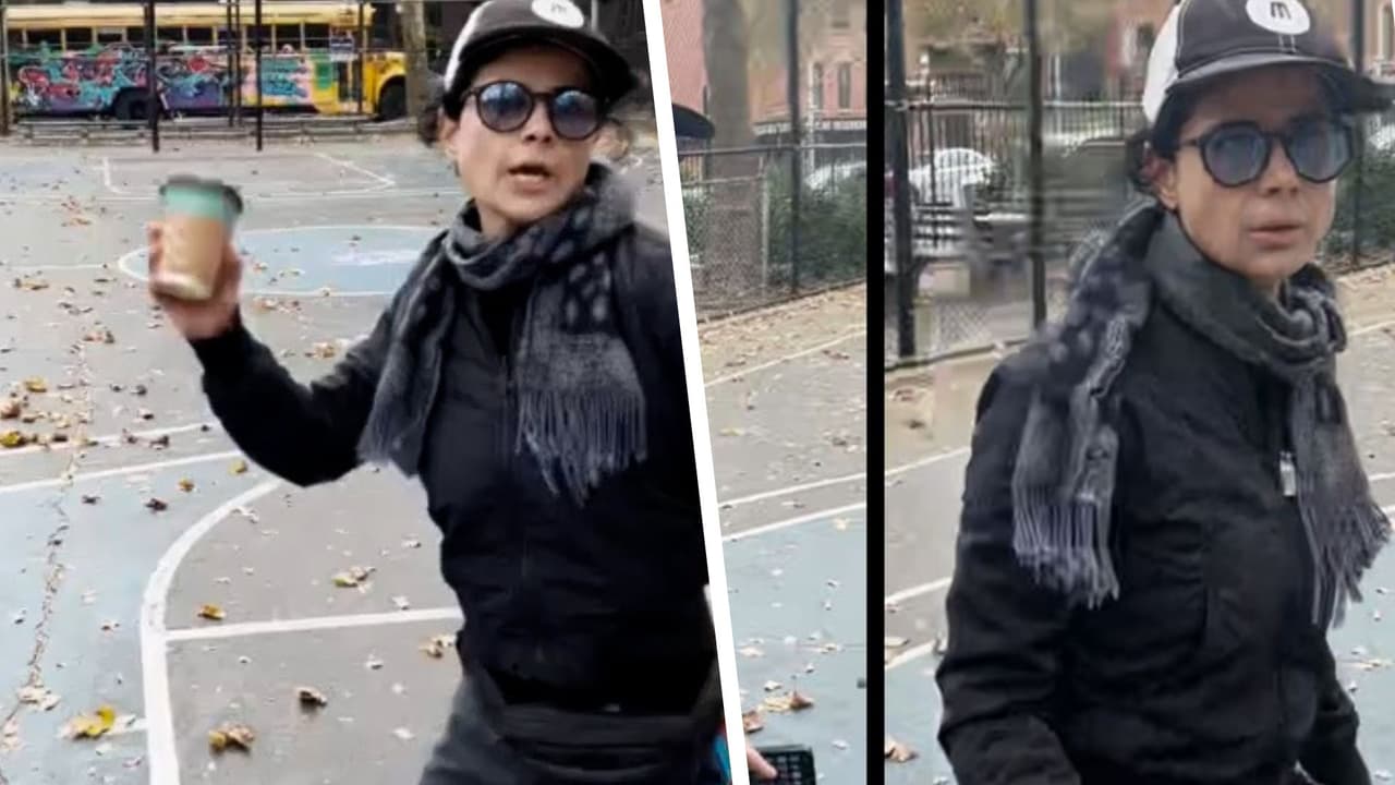 Mujer arroja café caliente y celular a hombre y lo insulta por usar bufanda de Palestina