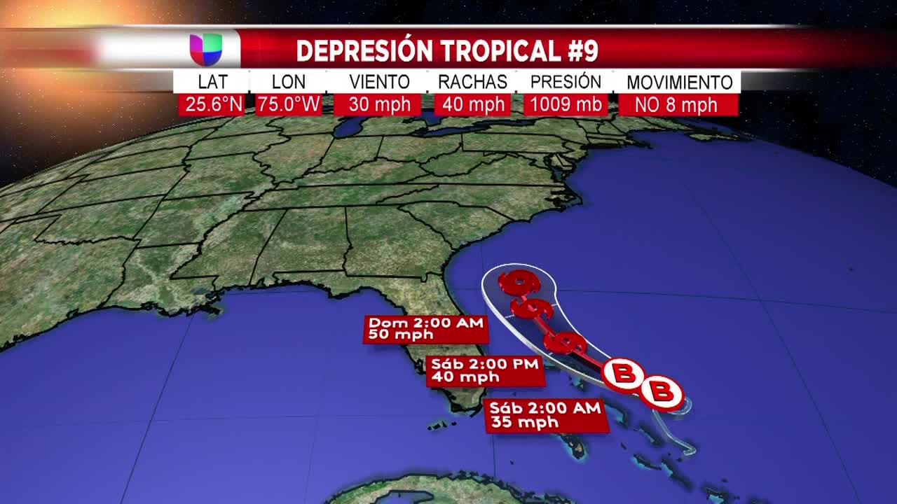 Esta es la trayectoria actualizada de la depresión tropical que amenaza al este de Florida 