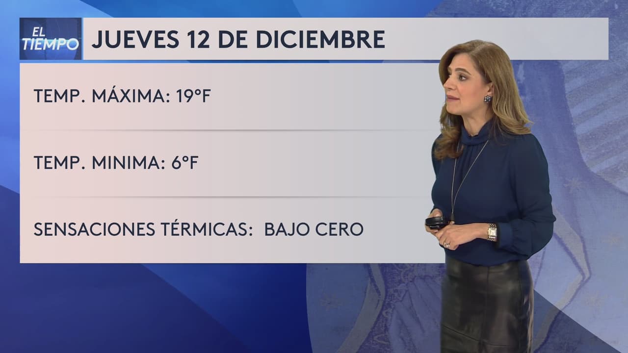Temperaturas para el jueves 12 de diciembre