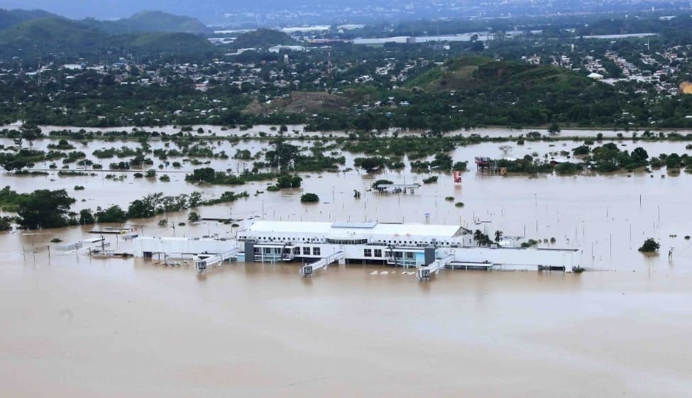 San Pedro Sula airport is the largest commercial airport in the country and is likely to be out of action for some time. It remained under water several days after Iota, with a layer of mud lying underneath that will take days to clear.