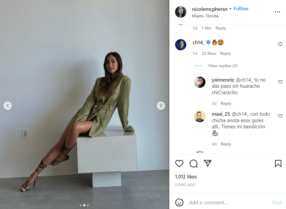 Nicole es una modelo de origen ecuatoriano y el futbolista ha coqueteado con ella en redes.