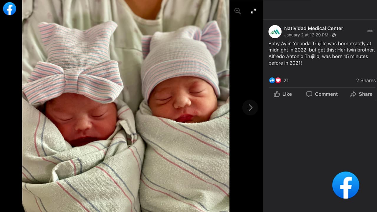 El curioso caso de los dos gemelos que nacieron en años diferentes