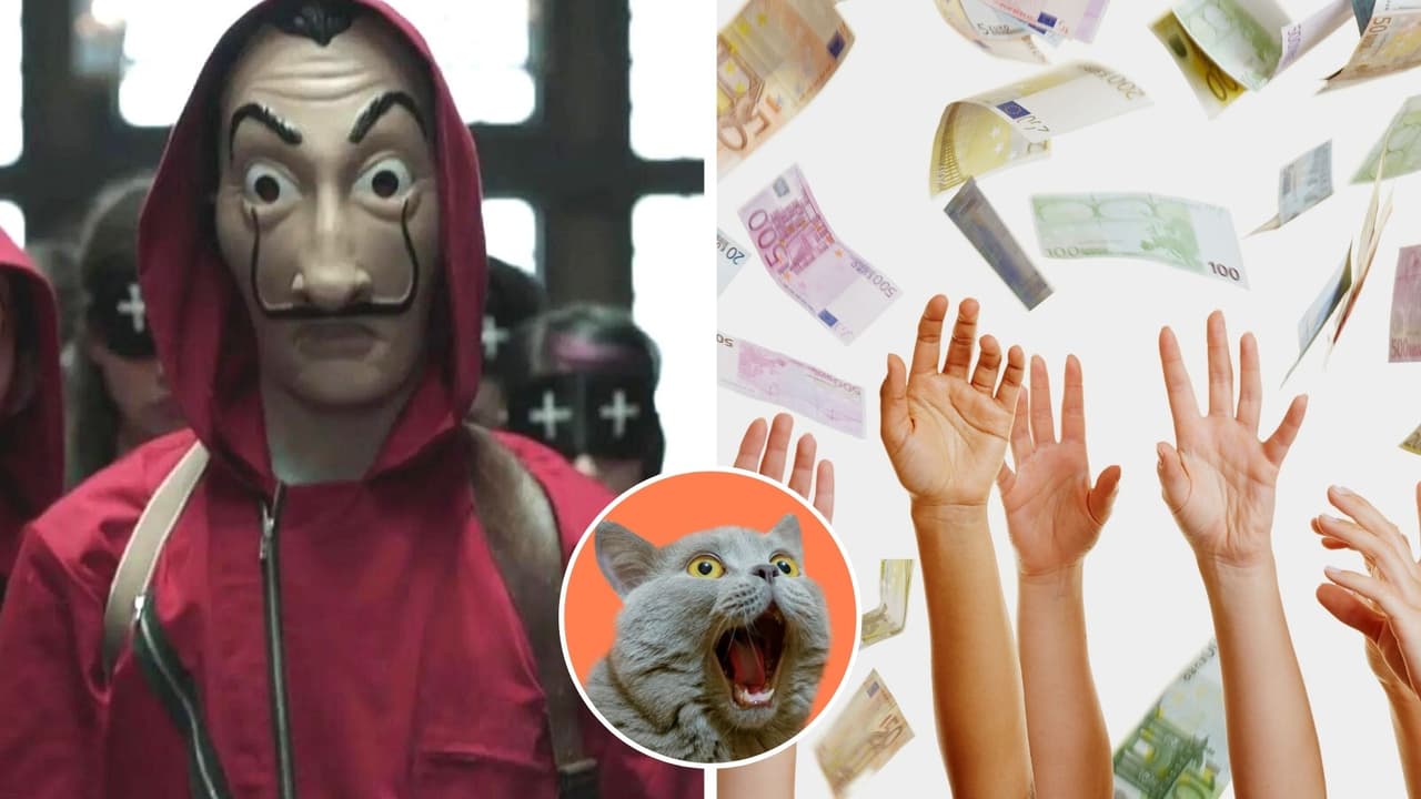  Se disfrazan como personajes de 'La Casa de Papel' y avientan dinero en la calle: así pasó